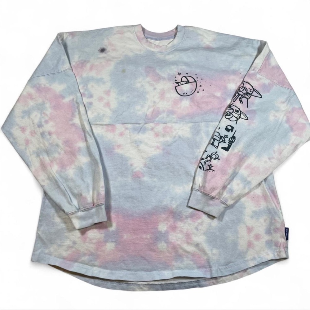 Star Wars Disney Spirit Jersey Womens 2XL Mandalorian Grogu Baby Yoda Tie Dye